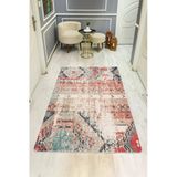 Eskitme Desenli Dijital Baskı Kaymaz Taban Halı H1009 Renkli 140 X 200