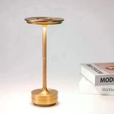 Eskitme Gold Kasa Dokunmatik Şarjlı Masa Lambası – 3 Renk Işık Modlu, Led Aydınlatmalı, Modern & Dekoratif Abajur (5224)