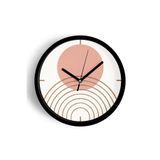 Eskitme Görünümlü Soyut - Bohem Duvar Saati - 25cm - Önü Camlı Siyah Kasa - Sessiz Mekanizma, JH0558S25SKP