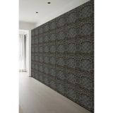 Eskitme Klasik Panjur Desenli Tek Parça Tekstil Duvar Kağıdı, 150 x 100