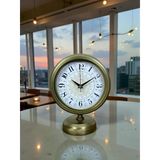 Eskitme Motifli 25 X 20 Cm Metal Masa Saati Vitrin
