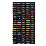 Eskitme Siyah Dikey Hobi Araba Rafı (Hot Wheels Uyumlu, Matchbox Uyumlu) - MDF, 5 cm x 15 100, 100 Araçlık, Kapasite Ayarlanabilir