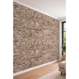 Eskitme Tuğla Desenli Rüstik Tek Parça Tekstil Duvar Kağıdı, 200 x 250