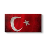 Eskitme Türk Bayrağı Tablosu 60 x 30