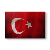 Eskitme Türk Bayrağı Tablosu 60 x 40