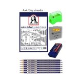 Eskiz Defteri A4 50 Yaprak Karakalem Cizim Seti Hamur Silgi Faber Castell Dereceli Kalem Hobi Tasarim Seti