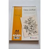 Eskiz Defteri A4 Spiralli Sim Art Sketch Book 50 Yaprak Özel Kağıt 100GR/M3 - Çok Renkli