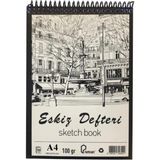Eskiz Defteri A4 Spralli 50 Yaprak 1 Adet 100 gr 210X297 mm Sketch Book Üstten Açılmalı Ezkiz De - Çok Renkli