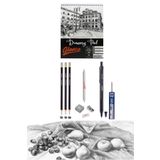 Eskiz Defteri A5 120 gr 50 yp Adel Blackline Metal Gövdeli Siyah 0.7 mm Versatil Kalem Set