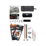 Eskiz Defteri A5 120 gr 50 Yp Professional Dereceli Kalem Set 12 Li Rulo Bez Çantalı Eskiz Seti