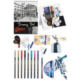 Eskiz Defteri Edding Happy Lettering Set 9er Set + Renk Karıştırıcı, Çeşitli Stifte