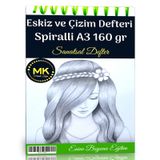 Eskiz ve Çizim Defteri Spiralli 60 Sayfa A3 160 gr