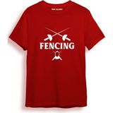 Eskrim Baskılı Özel Tasarım Tişört Fencing T-Shirt FNCG5002 - Kırmızı