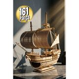 eslazerkesim Ahşap Yelkenli Gemi Maketi - Kendin Yap (DIY) Dekoratif Kit - 3D Puzzle - 41cm