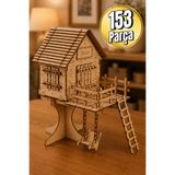 eslazerkesim Salıncaklı Ahşap Ağaç Ev Diorama Maketi – Ahşap Hobi Seti