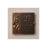 eslem bijuteri Kişiye Özel Pleksi Kapı İsimliği 25x25 cm | Aile Soyadı ve Kapı Numarası Tabelası | Dekoratif Ev Kapı Süsü