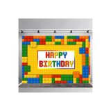 eslem bijuteri Lego Temalı Doğum Günü Afişi 100x70 cm | Lego Parti Dekoru | Lego Yapı Taşları Temalı Doğum Günü Arka Fon