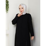 Eslemnur Çadır Taşlı Ferace - Siyah - 46