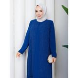 Eslemnur ELBİSE YAĞMUR TAŞLI ANNE ELBİSESİ - Indigo - 56
