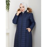 Eslemnur Içi Yünlü Kapitone Mont - 48 - Lacivert