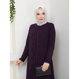 Eslemnur Sahra Elbise Büyük Beden Anne Elbisesi - Mürdüm - 46