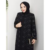Eslemnur Şimşek Taşlı Büyük Beden Anne Elbisesi - 52 - Siyah