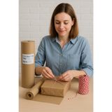 Eslenta 10 Metre Kraft Rulo Ambalaj Kağıdı ve 10 Metre Kırmızı Paketleme Ipi
