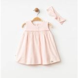 Eslenza Organik Kız Bebek Bambu Bandanalı Elbise - Pembe - 1,5 Yaş
