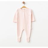 Eslenza Organik Patikli Kız Bebek Tulum - Pembe - 6 Ay