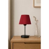 Eslight Modern İskandinav Tarz Siyah Ayak Komodin Lambası Bordo Abajur R48