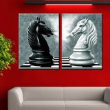 Eslim İ383 SATRANÇ ATLAR 70x100 cm Kanvas Tablo