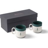 Esma Dereboy Capsule 2li Çam Desenli Porselen Çay Fincan Takımı - Yeşil - Bej - Standart
