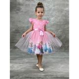 Esmaca Moda Elsa Frozen Pembe Kız Çocuk Elbise - 01P-Pembe - 6 - 7 Yaş