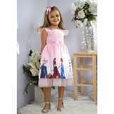 Esmaca Moda Kız Çocuk Baskılı Elsa Elbise Pembe - 00406 Pembe - 4 Yaş