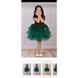 Esmaca Moda Kız Çocuk- Bebek Yeşil Renk Abiye Elbise - 00Yeşil - 7