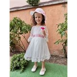 Esmaca Moda Kız Çocuk Kuşaklı Beyaz Elbise - 00-Beyaz - 9 Yaş