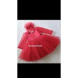 Esmaca Moda Kız Çocuk Uzun Tül Kol Elbise - 00Kırmızı - 6 Yaş