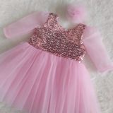 Esmaca Moda Kız Çocuk Uzun Tül Kol Elbise - 01P-Pembe - 8