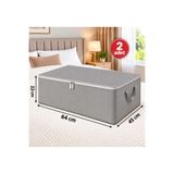 ESMANA LIVING 2 Adet- Sade Gri Büyük Boy Baza Altı Ve Çekyat Tipi Hurç 65 x 45 x 22 Cm