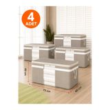 Esmana Living 4 Adet Büyük Boy Gri Pencereli Yastık Yorgan Hurcu 75X40X40