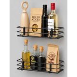 Esmana Living Dolap Kapağı Rafı Yapışkanlı 2 Li Set Mutfak Tezgah Düzenleyici Duvar Organizer - Siyah