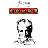 Esmay Atatürk Yaka Rozeti 5 Adet Gümüş Renk