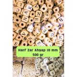 Esmay Siyah Baskı Ahşap Harf Zar Takı Ve Anahtarlık Aksesuarı - Zar Harf 500 Gr 10 Mm