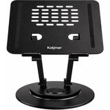 Esmer Bilişim Katjmer Profesyonel 360° Döner Tablet Standı – Siyah, Metal, Yükseklik Ayarlı, Yuvarlak Taban
