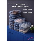 ESMİLA KADIN ERKEK 10 LU SET AYAKKABI KUTUSU 5 ADET KADIN 5 ADET ERKEK AYAKKABI DÜZENLEYİCİ SAKLAMA KUTUSU