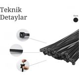 Esmo Home 100 Adet Kablo Bağı Siyah – Plastik Cırt Kelepçe Amerikan Kelepçe | Dayanıklı Kablo Toplama Bağı | Elektrik, Otomotiv, Ev ve Ofis Kullanımı Için Güçlü Plastik Kablo Bağı (Siyah, 2.5X200 Mm) - Option-1 - 0 - Siyah