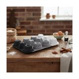 Esmo Home 12 Bölmeli Silikon Muffin ve Kek Kalıbı Seti - Yapışmaz Silikon, Isıya Dayanıklı Pişirme Kabı - Modern Degrade Tasarım (2 Renk Seçeneği) (Modern Gri & Antrasit (Beyazdan Koyu Griye Geçişli Model)) - Option-1 - (ClearEyelets)Black-RadiantOrchid