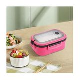Esmo Home 1200 ml 2 Katlı 6 Bölmeli Bpa'sız Pp Plastik Sefer Tası ve Beslenme Çantası - Hava Kilitli Bento Lunch Box, Çatal ve Kaşık Dahil (Pembe) - Kestane Akaju - Option-1