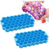 Esmo Home 2 Adet Esnek Yapıya Sahip Kapaklı Petek Buz Kalıbı Pratik Hazneli Buzluk Çikolata Kalıbı Tepsisi, Buz Topu Yapma - Option-1 - 001-Renkli