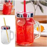 Esmo Home 2 Adet Pipetli Kapaklı Cam Kupa England Kupa Bardak 490 ml - Option-1 - 0 - Siyah